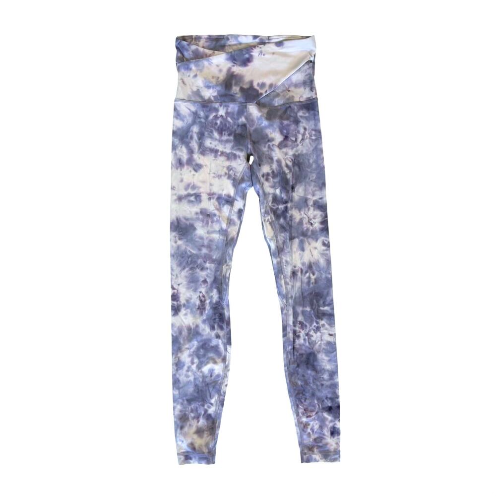 Lululemon Align Pant 28" Criss Cross Waist Purple Diamond Dye Size 4